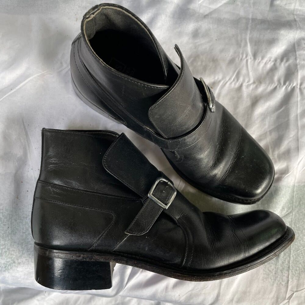 Vintage Mod SEARS MONK STRAP Boots Black 7.5 D